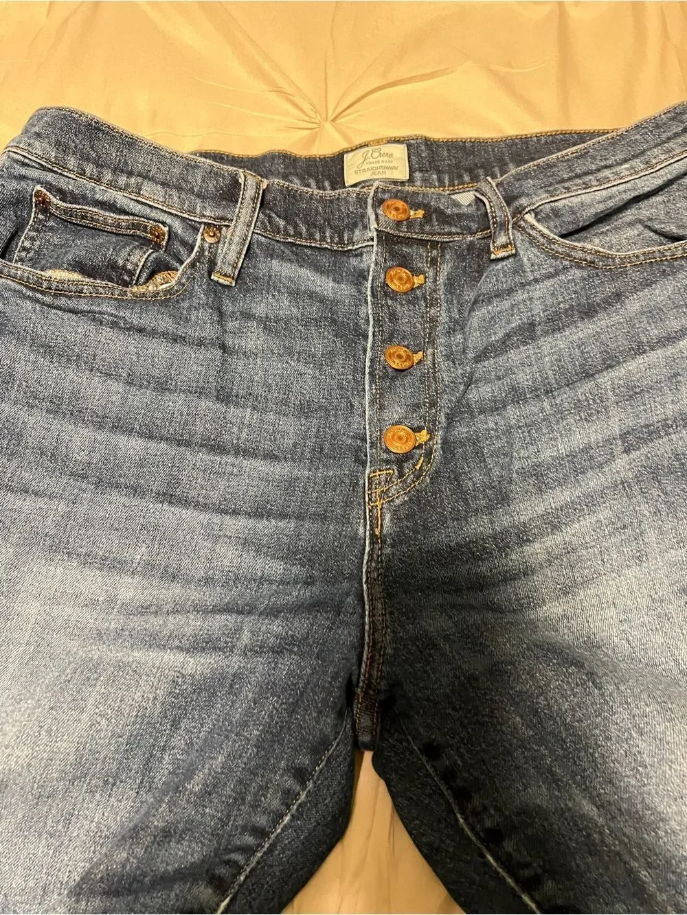 J. Crew High-Rise Button-Fly Medium Blue Jeans